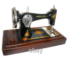 Antique Vintage Singer 128k Machine À Coudre La Vencedora Stand En Bois Rare
