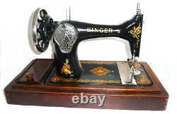 Antique Vintage Singer 128k Machine À Coudre La Vencedora Stand En Bois Rare