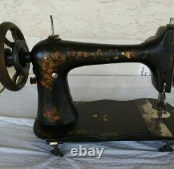 Antique Vintage Singer 1888 Fiddle Base Sewing Tête De Machine Rose & Daisy Decals