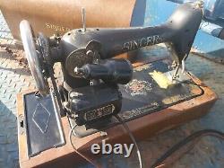 Antique Vtg 1916 Singer 66 Red Eye Sewing Machine & Bentwood Case