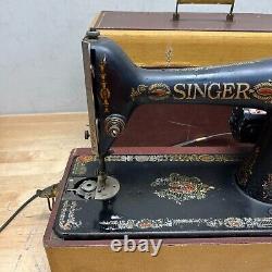 Antique Vtg Singer Modèle 66 Red Eye Sewing Machine Bird Victorian Art Deco