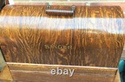 Beautiful Antique Singer 99, 28, 128 Bentwood Sewing Machine Case
