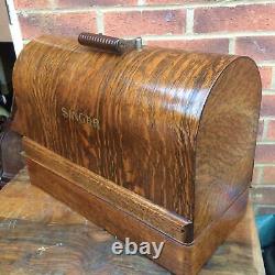 Beautiful Antique Singer 99, 28, 128 Bentwood Sewing Machine Case