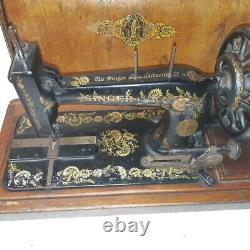 Machine À Coudre Singer 48k 1903 Avec Couvercle En Bois