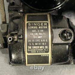 Machine à coudre SINGER FEATHERWEIGHT 221 de 1956 AM375563 avec de nombreux extras et révisée.