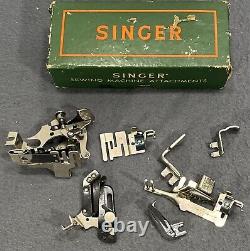 Machine à coudre SINGER FEATHERWEIGHT 221 de 1956 AM375563 avec de nombreux extras et révisée.