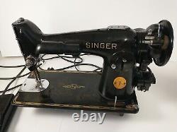 Machine à coudre Singer 201 avec pédale et lumière, numéro de série AH832099, fonctionne en 1948