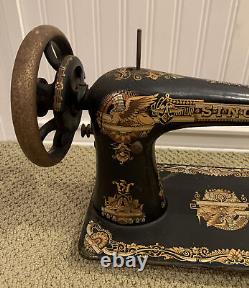 Machine à coudre Singer Antique en fonte à manivelle manuelle de 1892, Trouvaille rare ! REGARDEZ