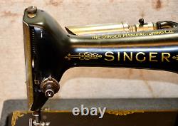 Machine à coudre Singer Modèle 101 Vintage 1930 dans un étui portable en état de marche REGARDEZ