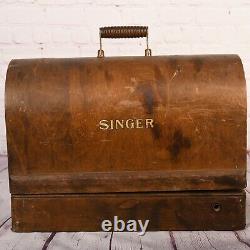 Machine à coudre Singer Simanco USA rare antique de 1929 avec boîtier en bois