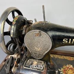 Machine à coudre Singer antique de 1922 G9848496 avec pédale et instructions - Pièces d'époque