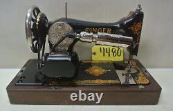 Machine à coudre Singer antique rare des années 1920 avec moteur/outil lumineux fonctionnel