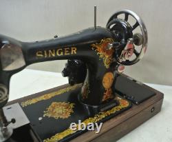 Machine à coudre Singer antique rare des années 1920 avec moteur/outil lumineux fonctionnel