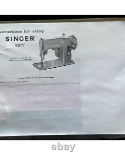 Machine à coudre Vintage Singer 185J en couleur vert jade fonctionnelle