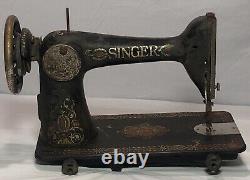 Machine à coudre à pédale Antique Singer Red Eye des années 1900 G6266372 (non testée)