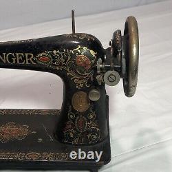 Machine à coudre à pédale Antique Singer Red Eye des années 1900 G6266372 (non testée)