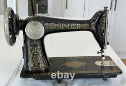 Machine à coudre à pédale Singer 66 Red Eye de 1919, Antique, ENTRETENUE, Extras, TBE