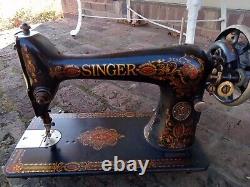 Machine à coudre à pédale antique Singer Red Eye de 1912 numéro de série G8715245