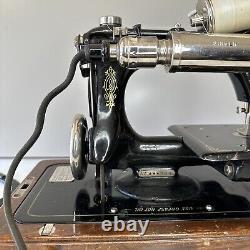 Machine à coudre à point de chaînette Antique Singer modèle 24-62 Pré plume légère AA498036