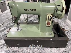 Machine à coudre portable Vintage Singer RFJ8-8 Green 185J avec étui (voir vidéo)