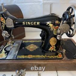 Machine à coudre vintage Singer 128K de 1910 en parfait état de fonctionnement, modèle La Vencedora