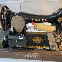 Machine à coudre vintage Singer 128K de 1910 en parfait état de fonctionnement, modèle La Vencedora