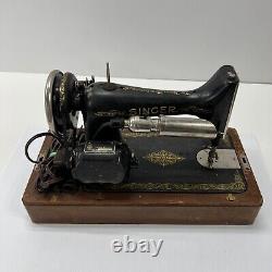 Machine à coudre vintage Singer modèle 1928 avec boîte en bois AC204587 LIRE