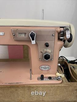 Machine à coudre vintage rose de service Zig Zag Singer 15 Clone MCM des années 1950-60