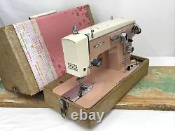 Machine à coudre vintage rose de service Zig Zag Singer 15 Clone MCM des années 1950-60