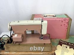 Machine à coudre vintage rose de service Zig Zag Singer 15 Clone MCM des années 1950-60