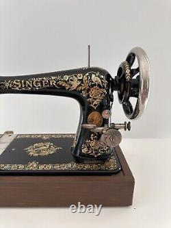 Magnifique machine à coudre Singer 27 Pheasant de 1904, tête à pédale entièrement testée Antique