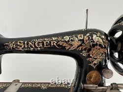 Magnifique machine à coudre Singer 27 Pheasant de 1904, tête à pédale entièrement testée Antique