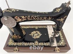 Magnifique machine à coudre Singer 27 Pheasant de 1904, tête à pédale entièrement testée Antique