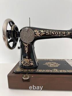 Magnifique machine à coudre Singer 27 Pheasant de 1904, tête à pédale entièrement testée Antique