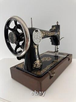 Magnifique machine à coudre Singer 27 Pheasant de 1904, tête à pédale entièrement testée Antique