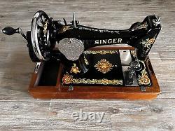 Magnifique machine à coudre à manivelle Singer 128 La Vencedora de 1923, entièrement testée