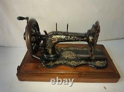 Original Sans Restriction 1897 Singer 12k Ottoman Decal Hand Crank Machine À Coudre