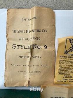 RARE Table de machine à coudre Singer à pédale antique de 1894 avec 7 tiroirs et plus