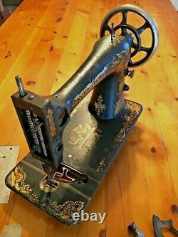 Rare 1904 Antique Singer 16k Sphinx Sewing Machine Tête Main Cran