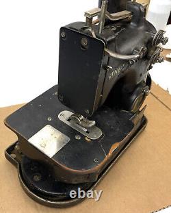 Rare 1929 Singer 92-3 machine à coudre industrielle pour sacs avec moteur