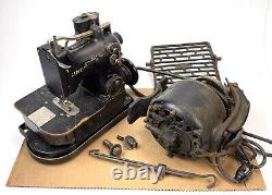 Rare 1929 Singer 92-3 pour machine à coudre industrielle pour sacs avec moteur