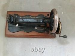 Rare Antique 1882 Machines À Coudre Singer 12k De Base Fiddle Painted Estrades Decal