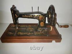 Rare Modèle De 1903 Singer 48k Ottoman Hand Crank Machine À Coudre R1354117