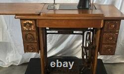 Rare Pré-années 1930 Antique Singer Modèle 99 Machine à Coudre Armoire Expédiera