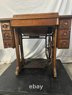 Rare Pré-années 1930 Antique Singer Modèle 99 Machine à Coudre Armoire Expédiera