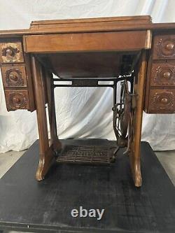 Rare Pré-années 1930 Antique Singer Modèle 99 Machine à Coudre Armoire Expédiera