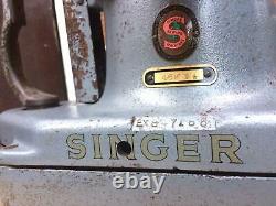 Rare Vintage Singer 46k54 Fur, Sheepskin Industrial Sewing Machine Tête Seulement