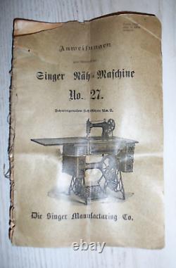 Singer 1889 Chêne Puzzle Pièces Jointes Pliantes Boîte Dovetail Machine À Coudre