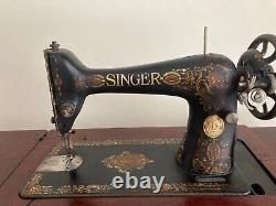 Singer Antique 1900 Treadle 6 Tiroir Chêne Machine À Coudre #g2545190