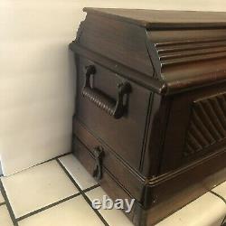Singer Antique Coffin Cas De Machine À Coudre Main Cran 1896